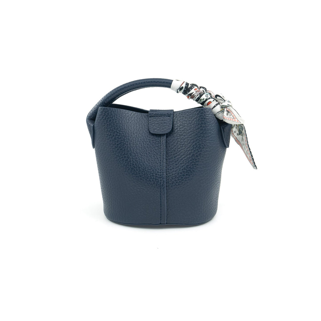 Perfect Soft Leather Mini & Scarf - Navy