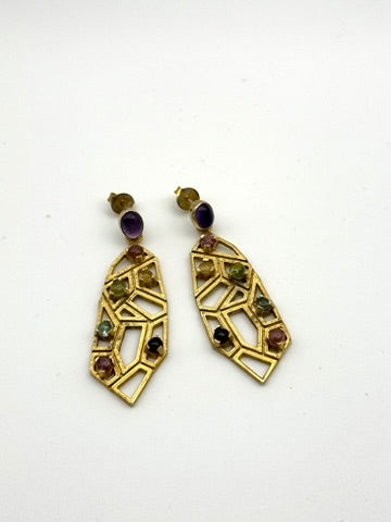 Geometric Stone Dangles