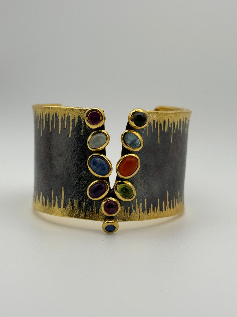 Semi-Precious Stones on V knock-out cuff!