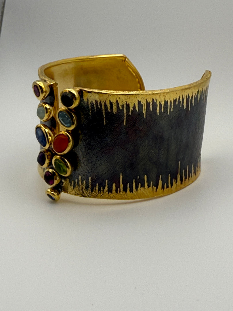 Semi-Precious Stones on V knock-out cuff!